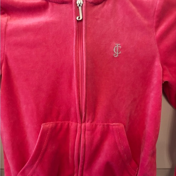 Juicy Couture kids pink velour jacket with bling on back size S (7) - Picture 11 of 12